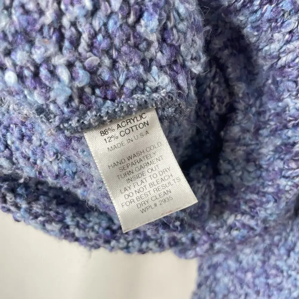 Vintage Alps Sweater Womens L Blue Chunky Boat Neck Pullover Boho Artsy Y2K - Picture 5 of 7